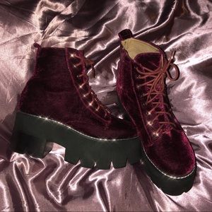 CCO🖤 Jeffrey Campbell Siglin Boot in Wine Velvet